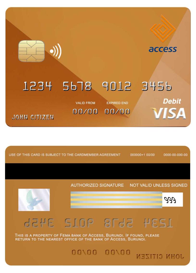 Burundi Access  bank visa card